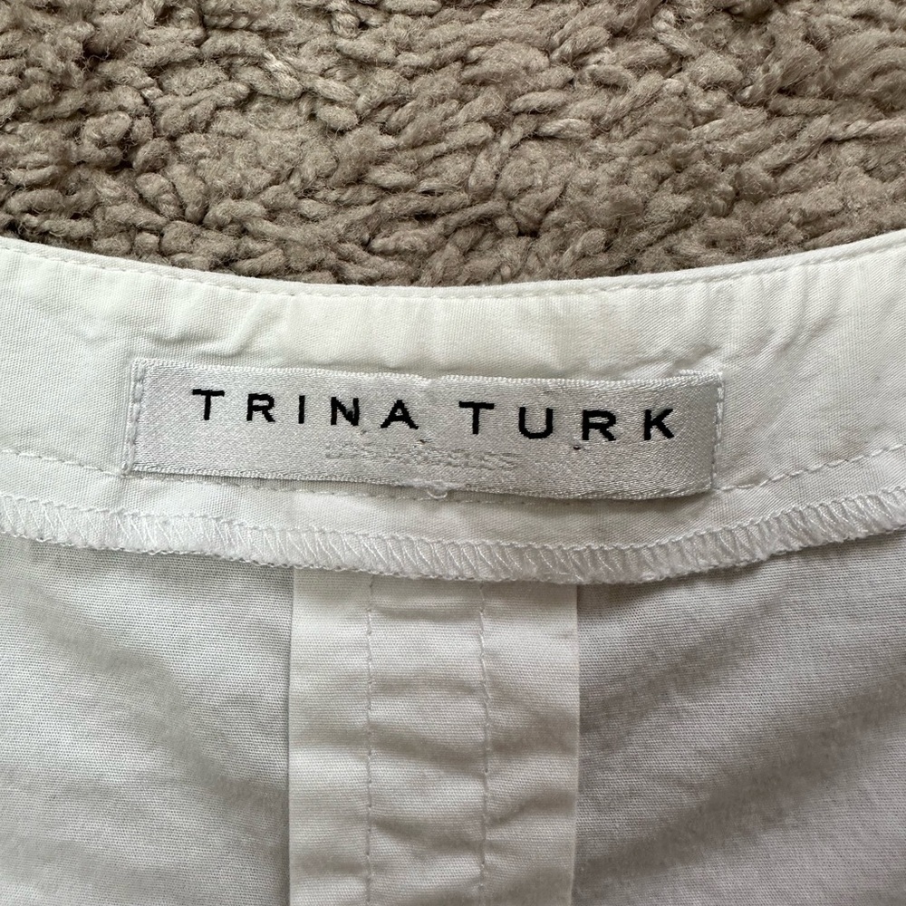 Trina Turk White Lace-Up Women's Top - Picture 8 of 10